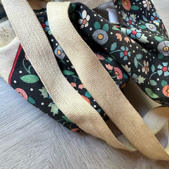 Mary Engelbreit Cloth Girl Heart Here Floral Tote Bag Shopping Sack Vintage - Picture 6 of 9